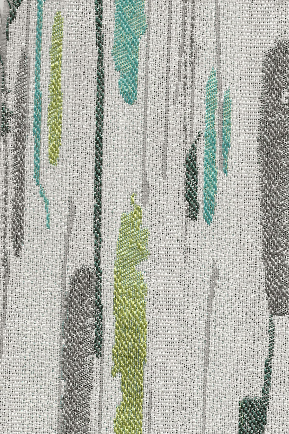  white upholstery fabric with teal, grey and green streaks