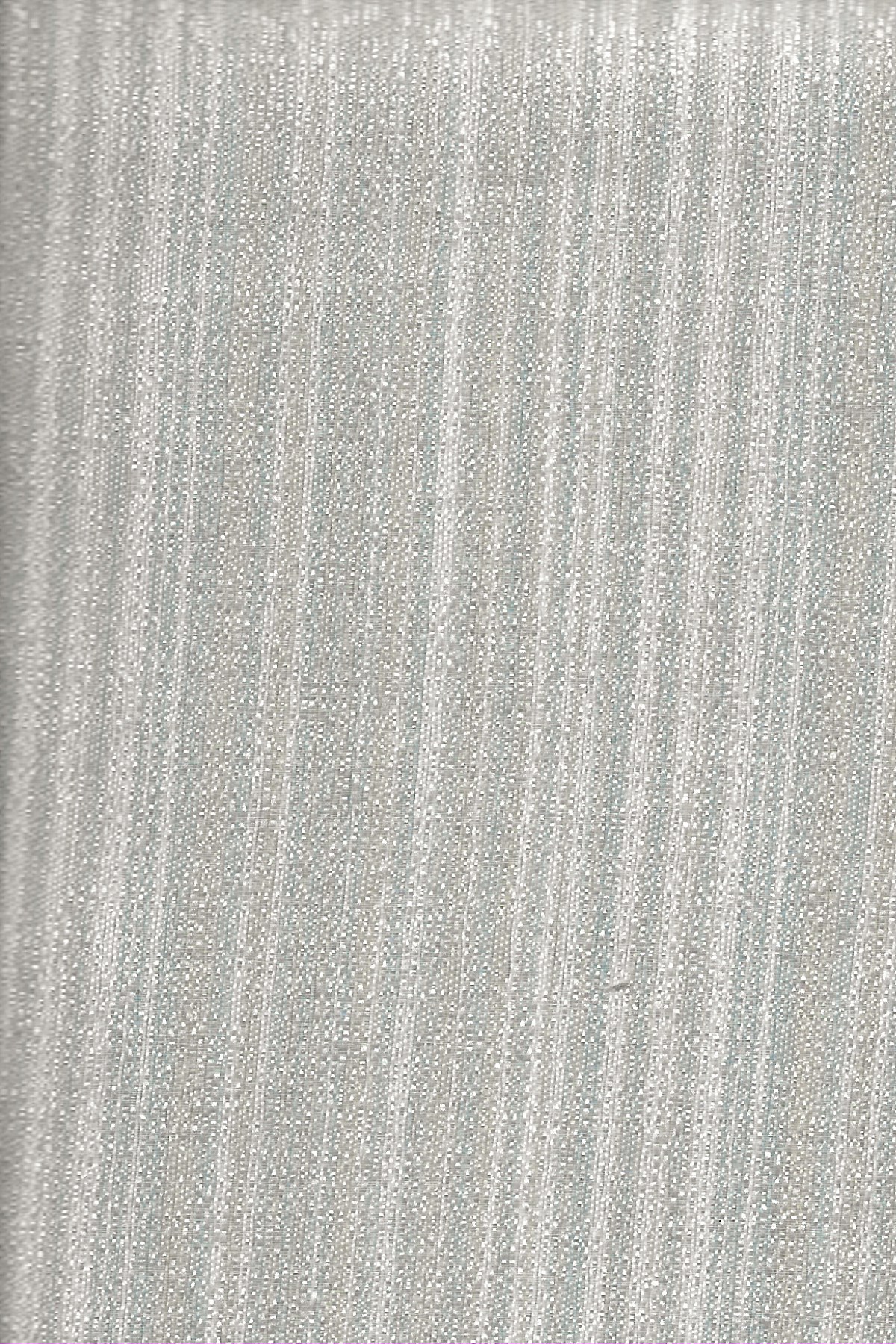 satin-like curtain fabric with light blue, cream and white stripes